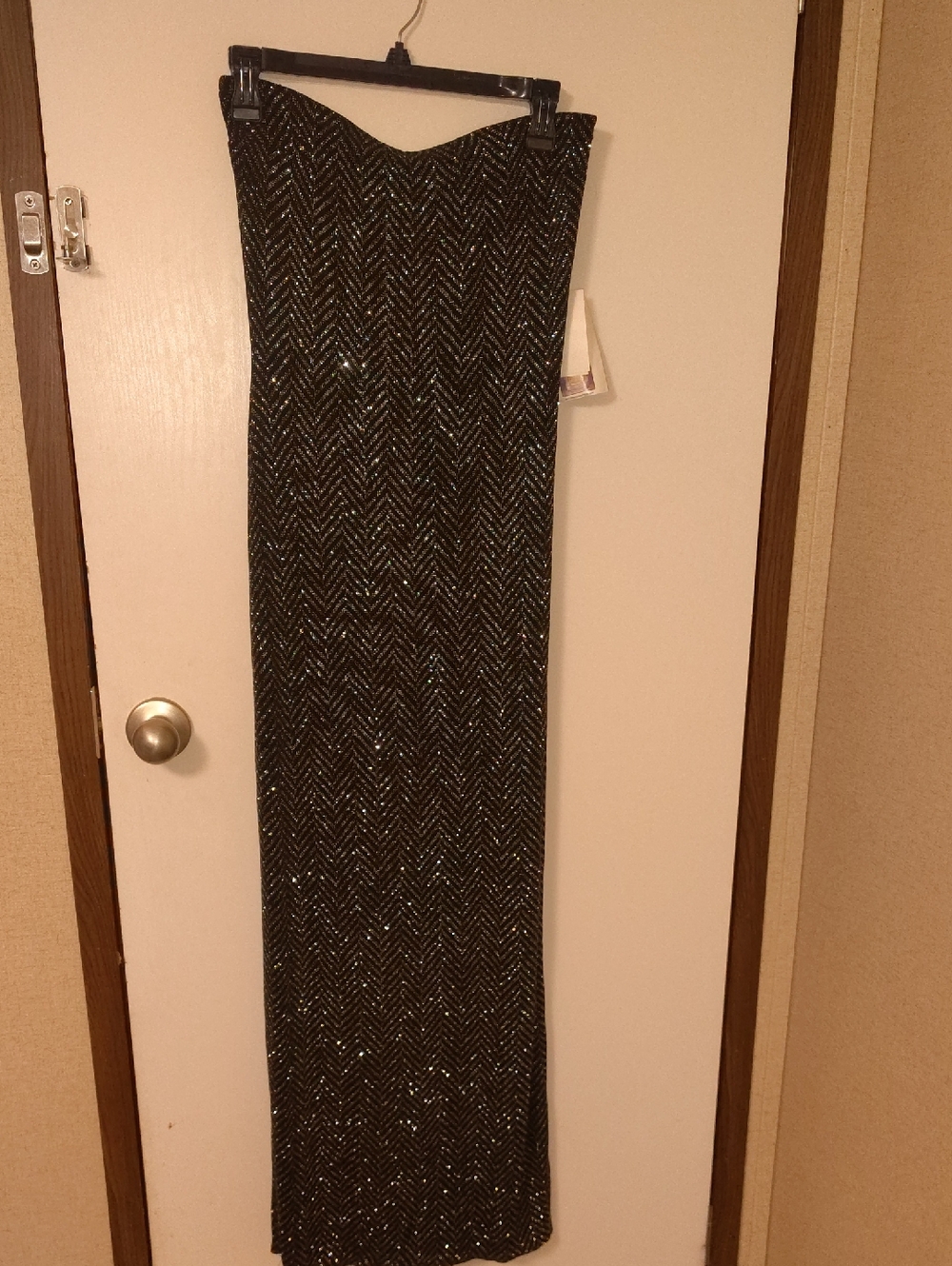 Jessica McClintock Black Beaded Garment with Gold Accents
